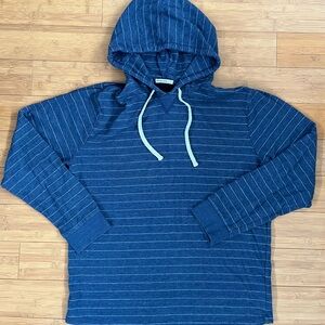 Marine Layer Hoodie Mens Navy Blue Striped Pullover Sweatshirt Super Soft